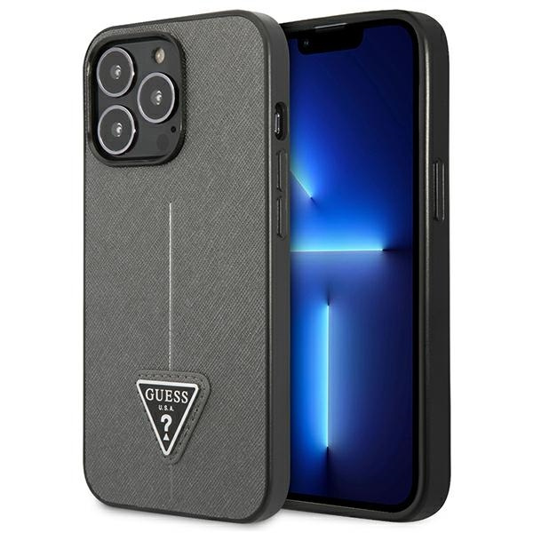 Guess GUHCP13XPSATLG iPhone 13 Pro Max 6,7" silber/silber hartcase SaffianoDreieck Logo