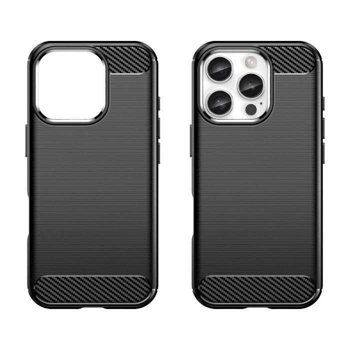 Carbon Case for iPhone 16 Pro Max Silicone Case - Black