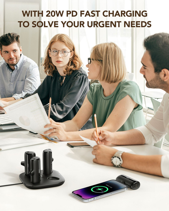 Powerbank Veger Pogo (W007CK) zestaw 4 x 5000 mAh czarny