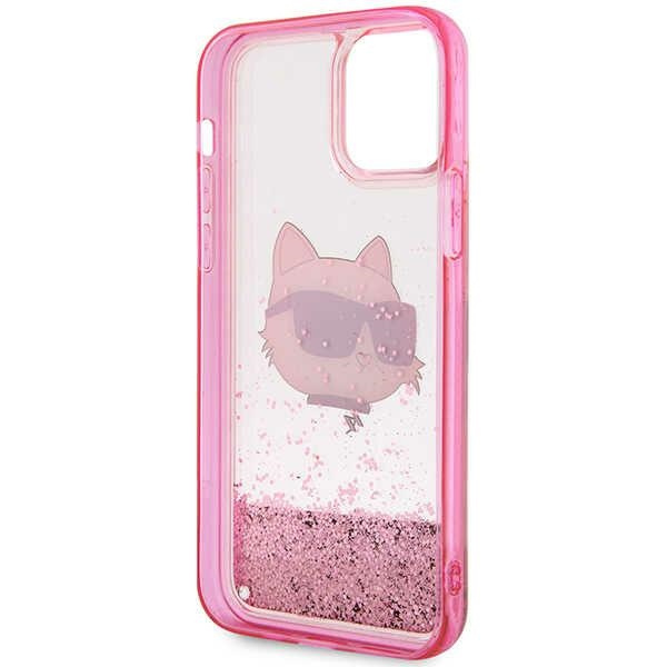Cover Karl Lagerfeld KLHCP12MLNCHCP iPhone 12/ 12 Pro 6.1" rosa/rosa durocase Glitter Testa Choupette Case
