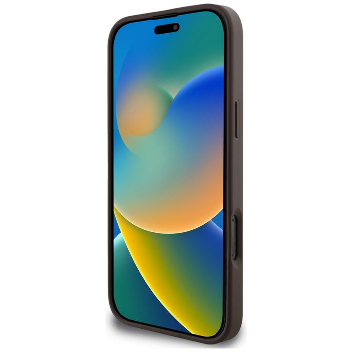 Etui Guess 4G Stripes z portfelem         Magsafe do iPhone 16 Pro Max brązowy