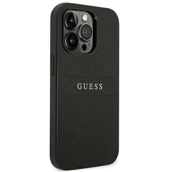 Case Guess iPhone 14 Pro 6.1" black/black Saffiano Strap