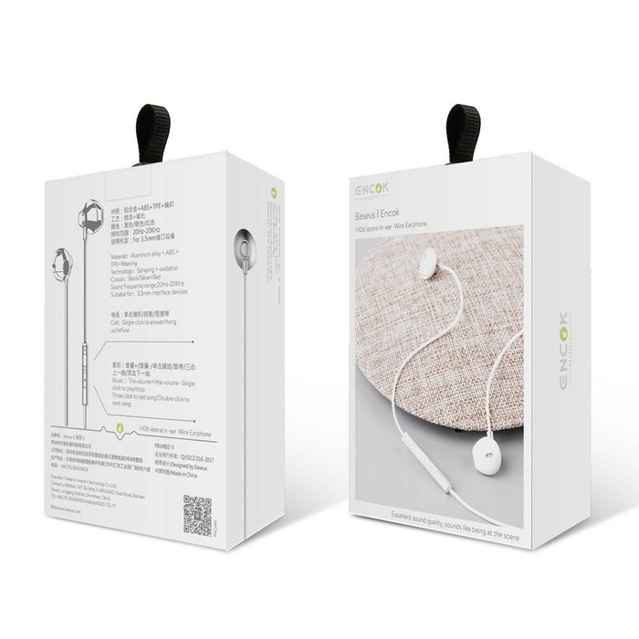 Baseus Encok H06 In-Ear-Kopfhörer Fernbedienung Headset Silber (NGH06-0S)