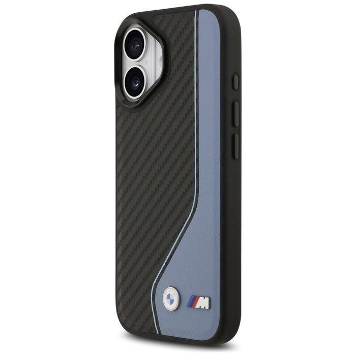 Etui BMW M Carbon Logo MagSafe do iPhone 17 niebieski