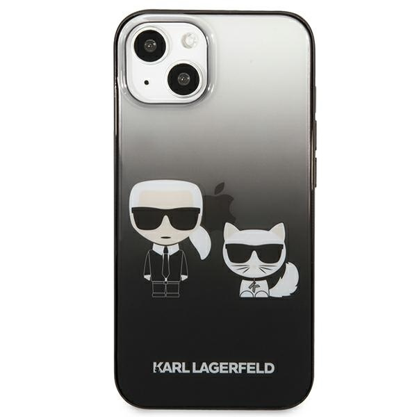 Case KARL LAGERFELD Apple iPhone 13 Mini Gradient Iconic Karl & Choupette Black Hardcase