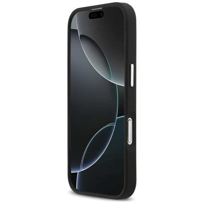 Etui Karl Lagerfeld FW Grained Karl &    Choupette Heads Pins & Logo do iPhone 17 czarny