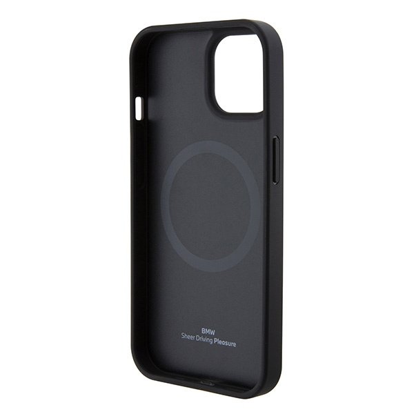 Cover BMW BMHMP15SSLLBK iPhone 15 6,1" nero/nero MagSafe durocase Signature logo impresso Case