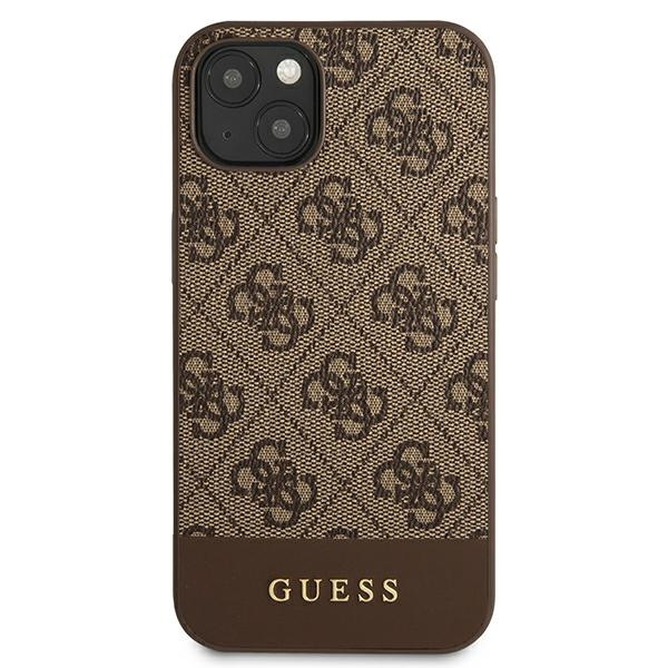 Case GUESS Apple iPhone 13 Mini 4G Stripe Collection Brown Hardcase