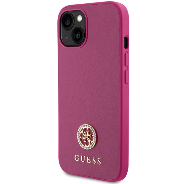 Guess GUHCP15SPS4DGPP iPhone 15 6.1" rosa/rosa hartcase Strass Metall Logo