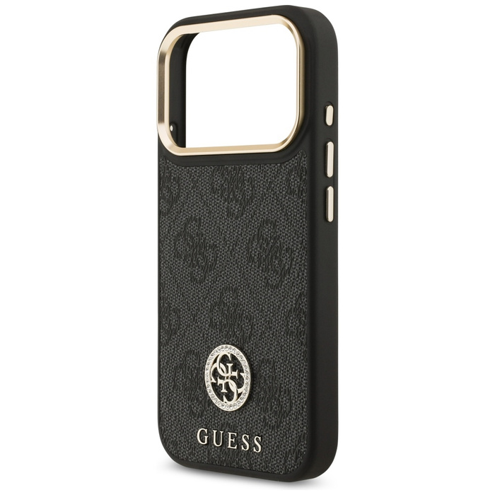 Etui Guess 4G Strass Logo MagSafe do     iPhone 17 Pro czarny