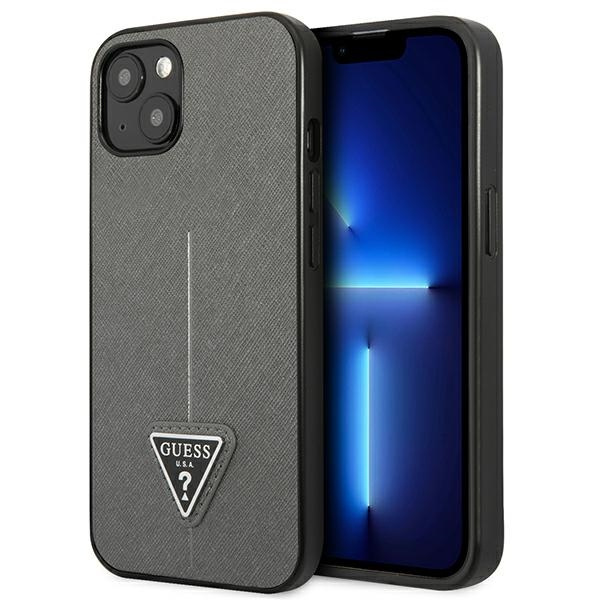 Guess GUHCP14MPSATLG iPhone 14 Plus 6,7" silber/silber hartcase SaffianoDreieck Logo