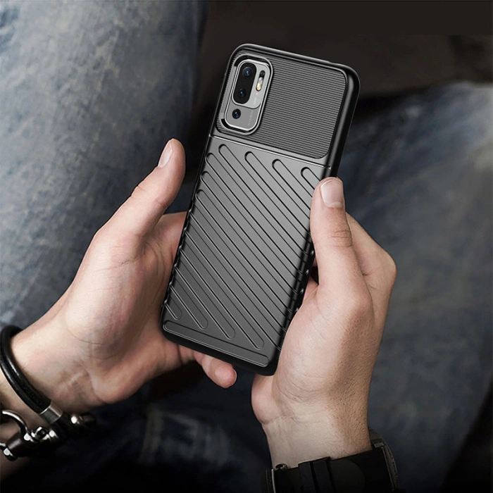 Thunder Case elastyczne pancerne etui pokrowiec Xiaomi Redmi Note 10 5G / Poco M3 Pro niebieski