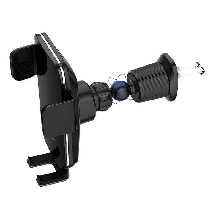 Uchwyt samochodowy Wozinsky WEDZ-3Y8S zaciskowy z ładowarką indukcyjną 15W do telefonu na kratkę nawiewu - czarny