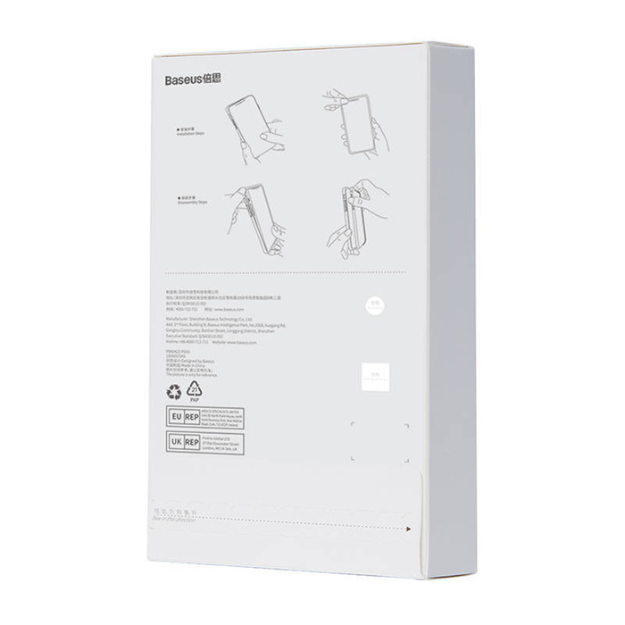 Baseus Crystal Mágneses telefontok iPhone 12 telefonhoz (Átlátszó), Edzett üveg képernyővédő fóliával és Tisztítókészlettel