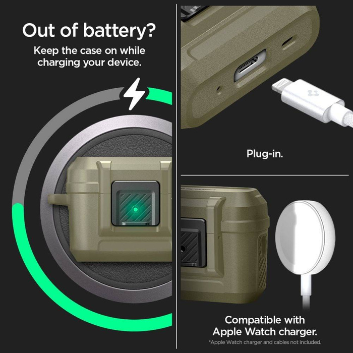 Case Spigen Lock Fit Airpods Pro 1 / 2 Vintage Khaki Case