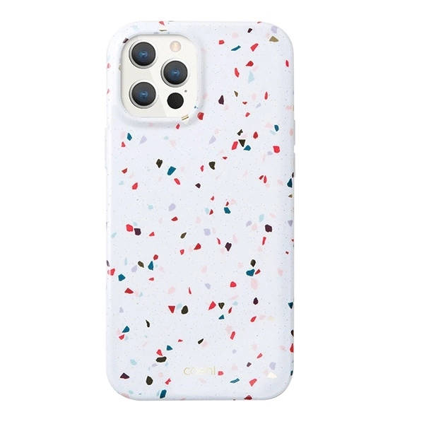 UNIQ pouzdro Coehl Terrazzo iPhone 12/12 Pro 6.1&quot; bílá / přírodní bílá