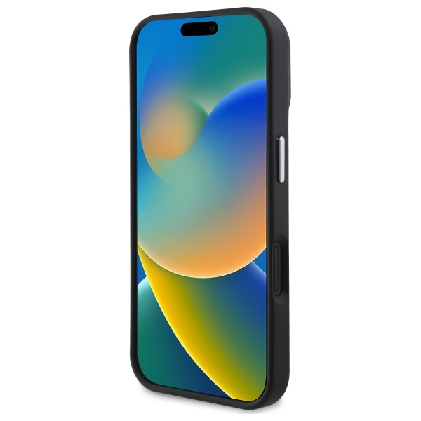 Etui Guess iPhone 16 Plus 6.7" czarny/black hardcase Grained Triangle MagSafe