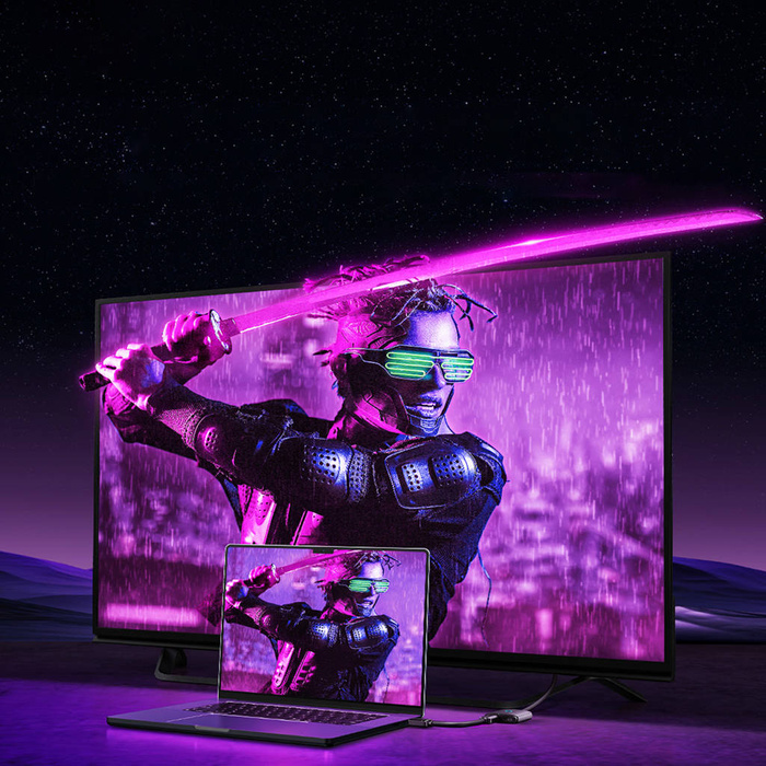 Adapter HDMI 2w1 4K 60Hz dwukierunkowy Baseus AirJoy - czarny