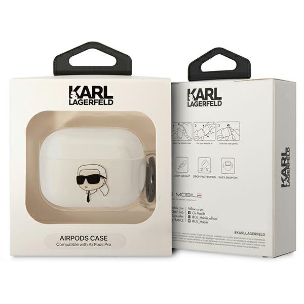 Karl Lagerfeld KLAPHNIKTCT Copertura AirPods Pro trasparente Karl's Head