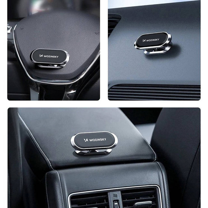 Wozinsky selbstklebende magnetische 360 Auto-Armaturenbretthalterung Silber (WMH-06)