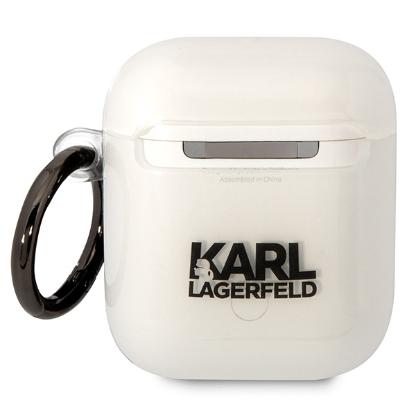 Karl Lagerfeld KLA2HNIKTCT AirPods 1/2 cover trasparente Karl's Head
