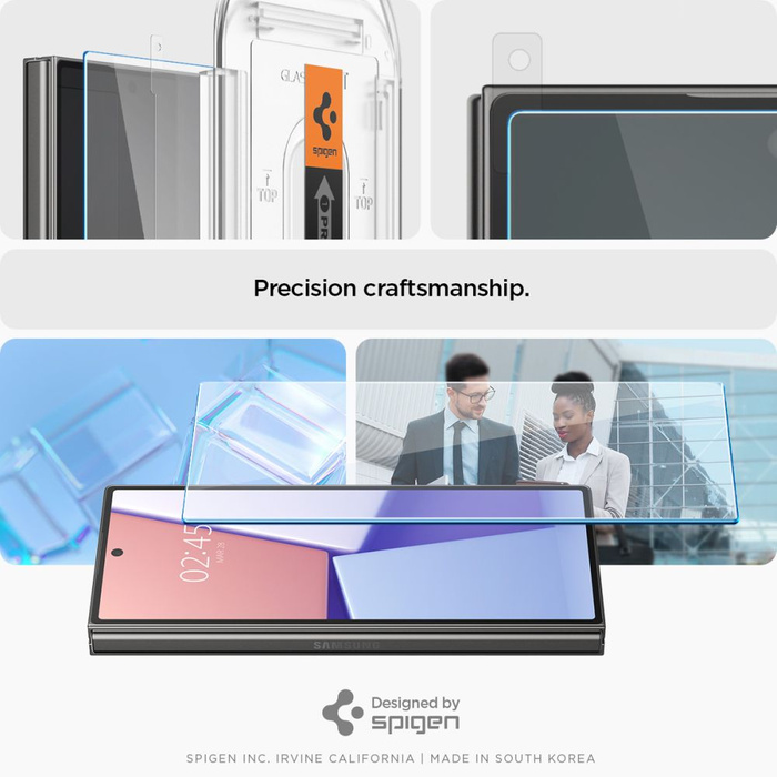 Vidrio Templado Spigen GLAS.TR "EZ FIT" Z Fold pAQUETE DE 2 GALAXY 6 TRANSPARENTE