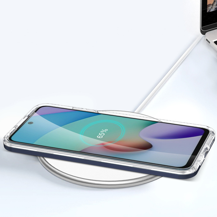 Průhledný gelový kryt 3v1 pouzdro pro Xiaomi Redmi 10 s rámečkem modrý