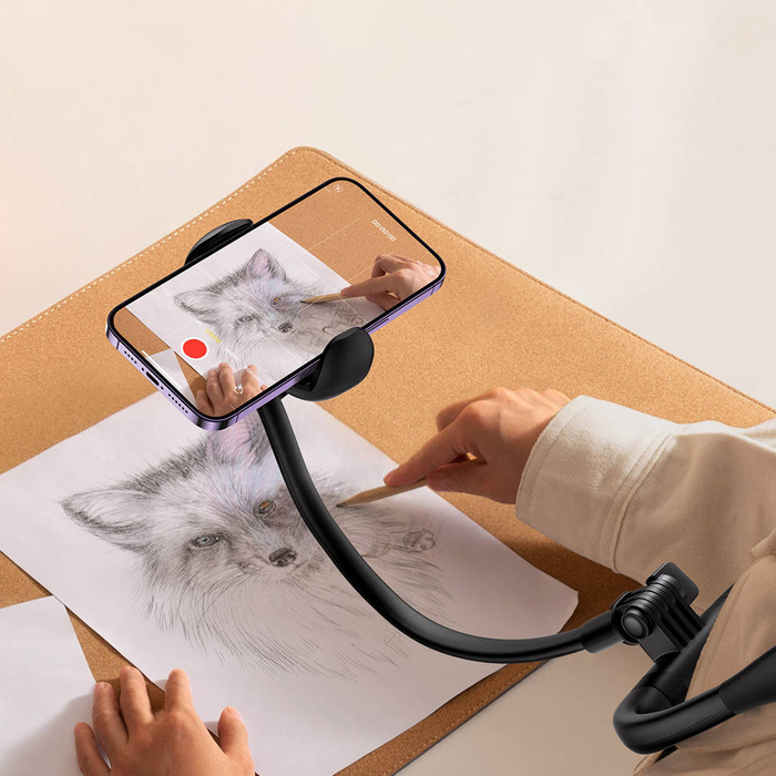 Soporte de cuello universal Baseus ComfortJoy Series, soporte para teléfono negro (LUGB000001)