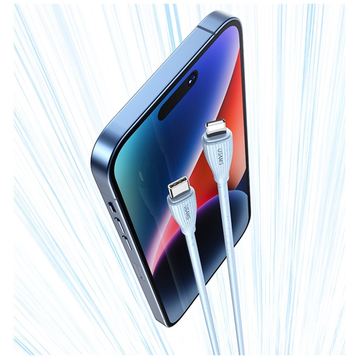 Kabel USAMS Green Series SJ717 30W USB-C do Lightning 1m biały