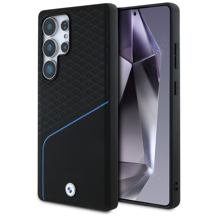 Hülle BMW Leder strukturiert und glatt MagSafe für Samsung Galaxy S25 Ultra schwarz