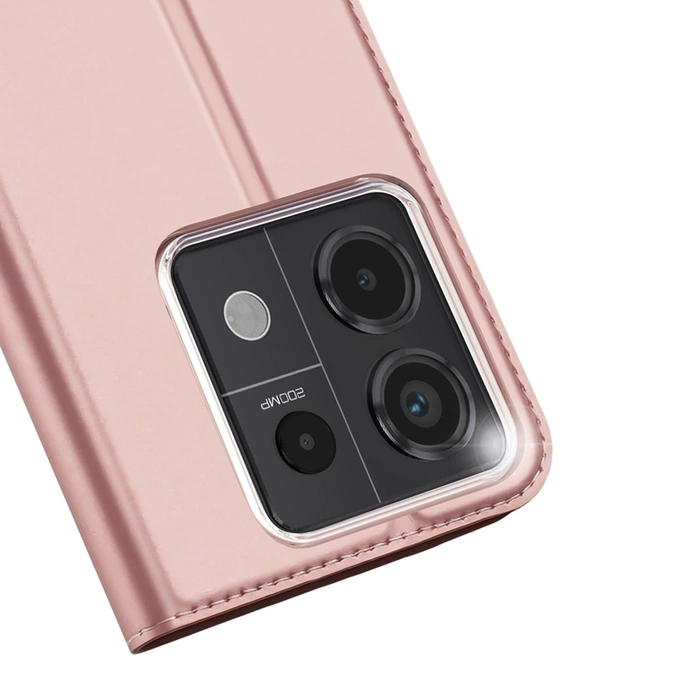 Custodia Dux Ducis Skin Pro con patta e slot per schede per Xiaomi Redmi Note 13 Pro 5G - rosa