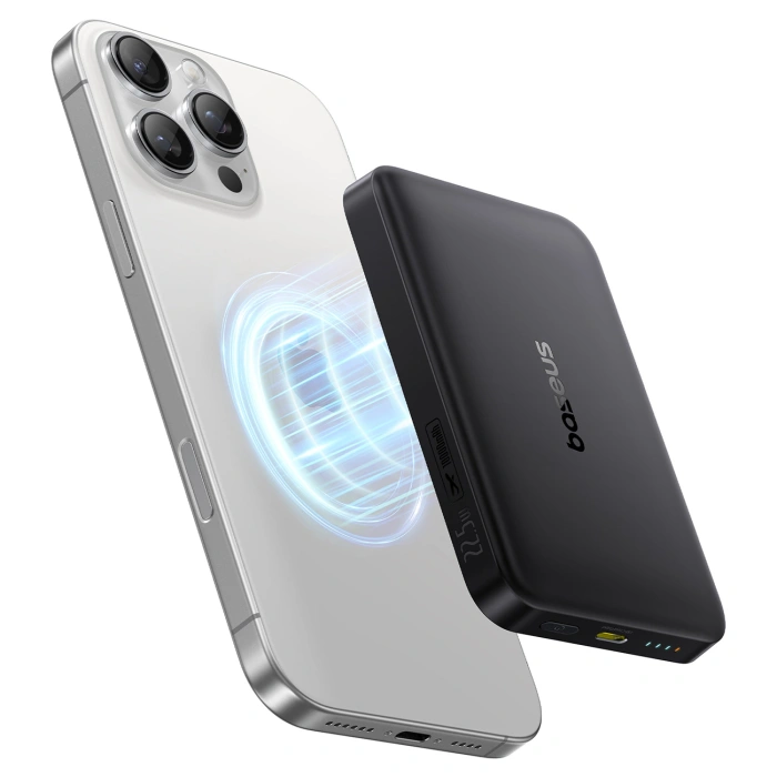 Powerbank Baseus EnerFill FM12 10000mAh 22,5W Qi2 kompatybilny z MagSafe z kablem Baseus Simple USB-C 20V/3A 30cm - czarny