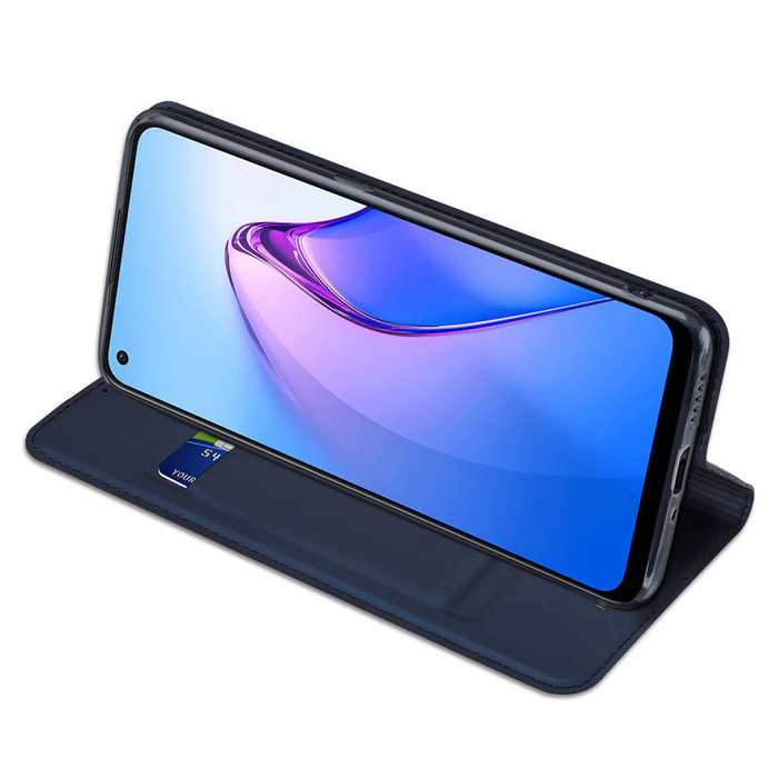 Funda Dux Ducis Skin Pro para Oppo Reno 8 flip cover card wallet stand azul