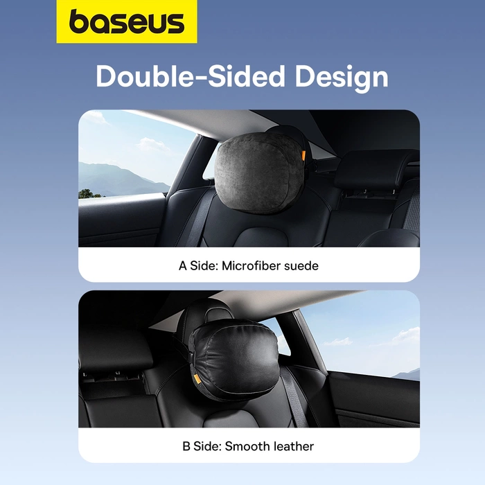 Double sided Car Headrest Mounted Pillow Baseus Comfort Ride (black)