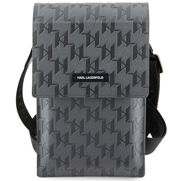 Karl Lagerfeld Sac à main KLWBSAMSMG argent/argent Plaque de mongramme en tissu Saffiano