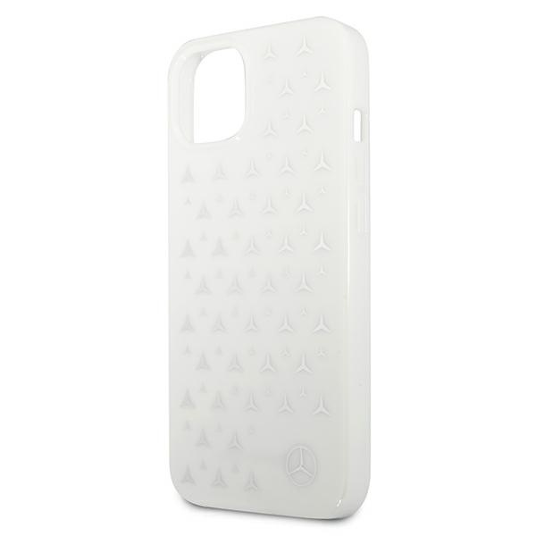 Case MERCEDES Apple iPhone 13 Mini Silver Stars Pattern White Hardcase