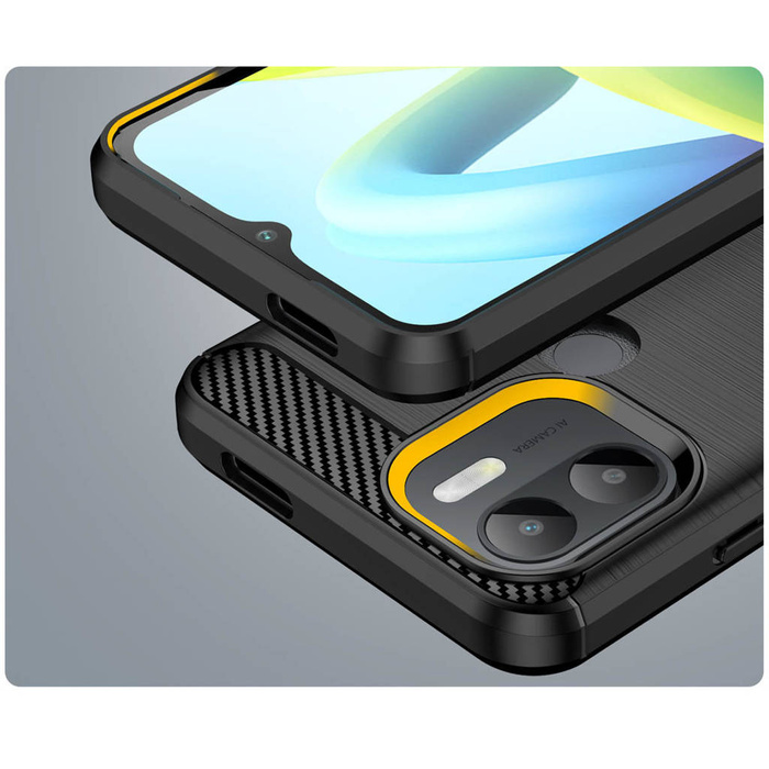 Carbon Case Hülle für Xiaomi Redmi A1+ flexible Silikon-Carbon-Hülle schwarz