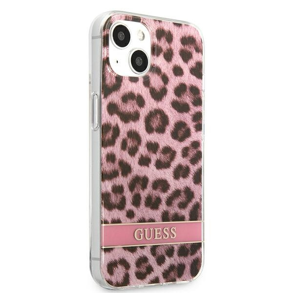 Case GUESS Apple iPhone 13 Mini Leopard Pink Hardcase
