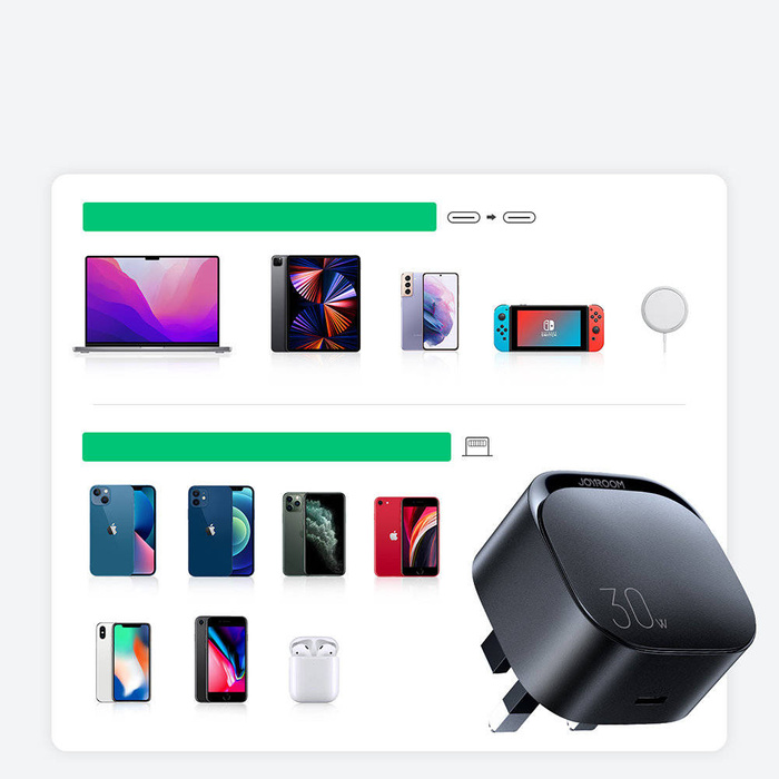 Small Fast USB Type C PD Charger 20W EU Plug Black (L-P307)