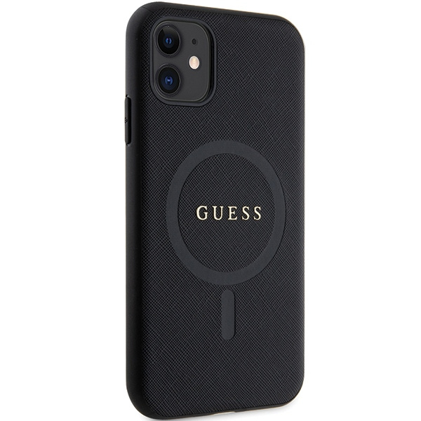 Guess GUHMN61PSAHMCK iPhone 11 / Xr 6.1" nero/nero durocase Saffiano MagSafe