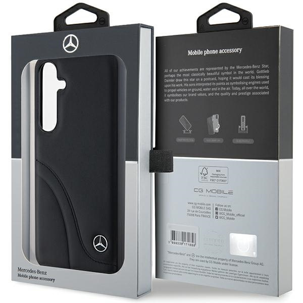 Etui Mercedes MEHCS24S23RBCSK Samsung Galaxy S24 S921 czarny/black hardcase Leather Curved Stitches Case