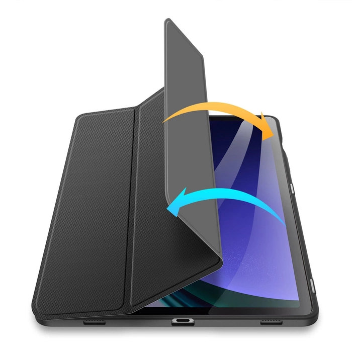 Custodia Dux Ducis Toby con supporto a ribalta per Samsung Galaxy Tab S9 FE - nera