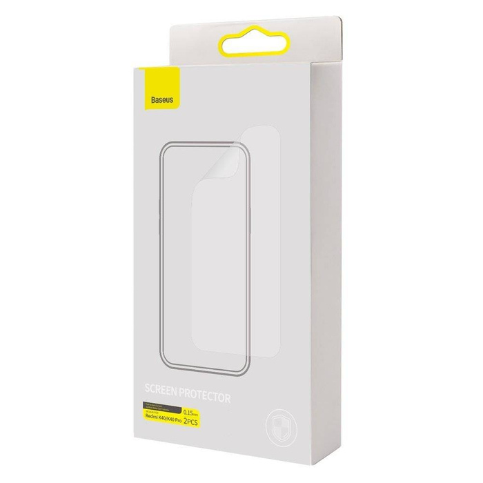 Baseus 0.15 mm Full Screen Film de protection en gel / bord courbé 2-pièces Xiaomi Redmi K40 / K40 Pro / Poco F3 Transparent (SGMIK40-02)