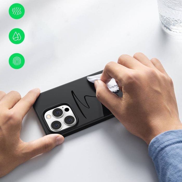 Ugreen LP627 Custodia protettiva in silicone setoso Custodia in silicone flessibile per telefono per iPhone 14 Pro Nero (90921)