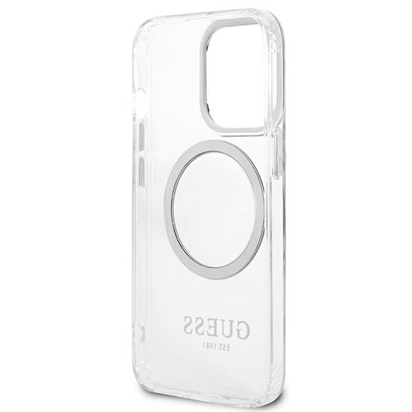 Case GUESS Apple iPhone 13 Pro Max Metal Outline MagSafe Silver Hardcase