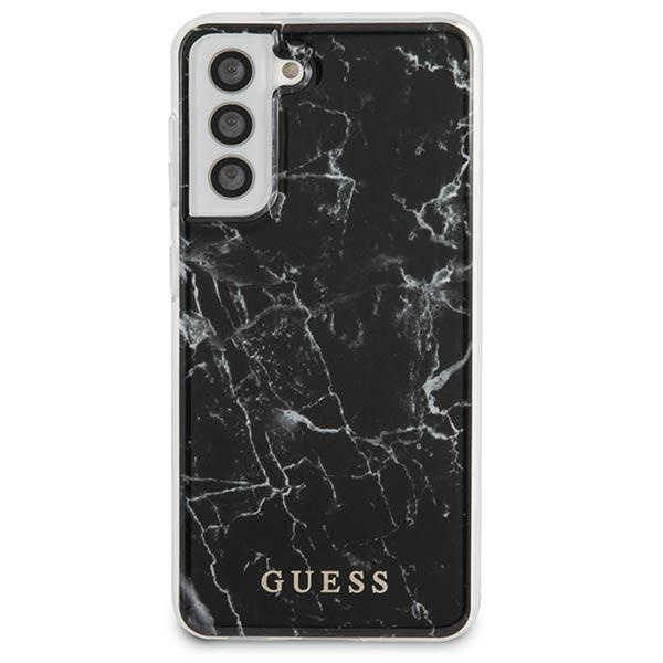 Hülle GUESS Samsung Galaxy S21 Plus Marble Schwarz Hardcase