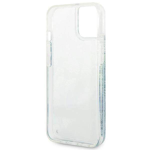 Case GUESS Apple iPhone 14 Plus Flower Liquid Glitter Green Hardcase