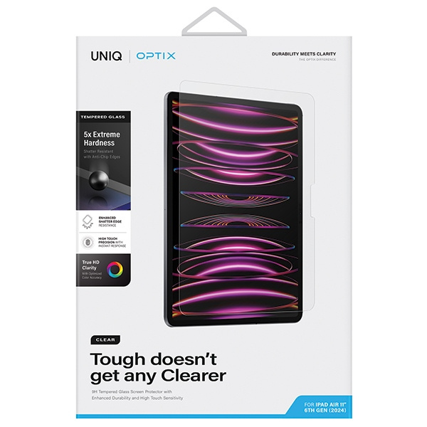 Uniq Optix Clear tempered glass with applicator for iPad Air 11&quot; 2024