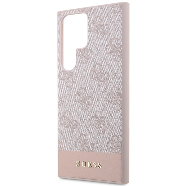 Hülle Guess GUHCS23LG4GLPI S23 Ultra S918 rosa/rosa hart case 4G Stripe Kollektion Case