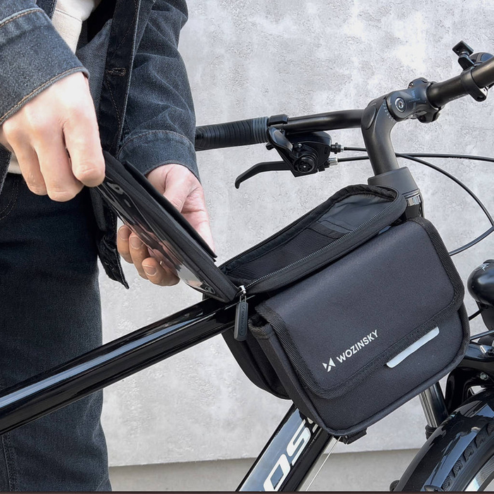Wozinsky cadre sac de vélo sacoche de vélo étui de téléphone étanche 1.5l noir (WBB26BK)